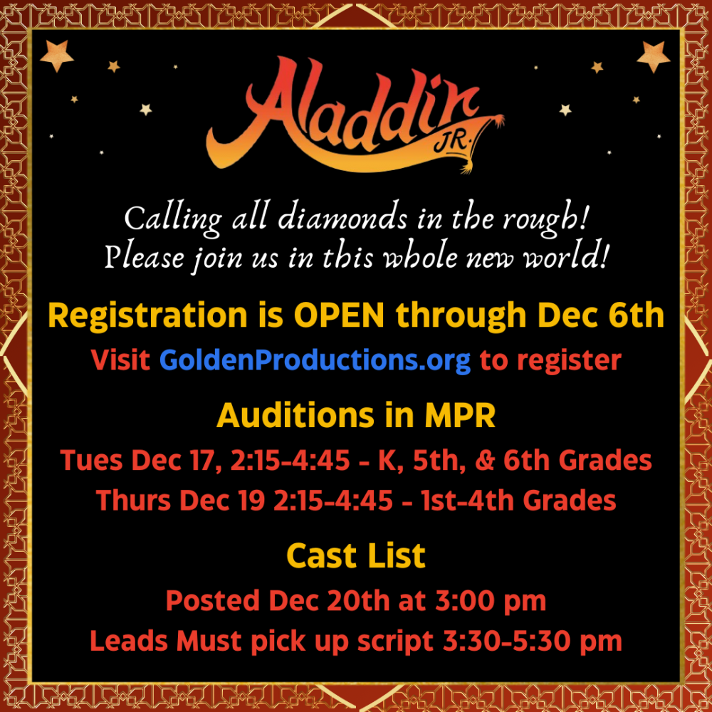 Aladdin Jr Registration Announcement